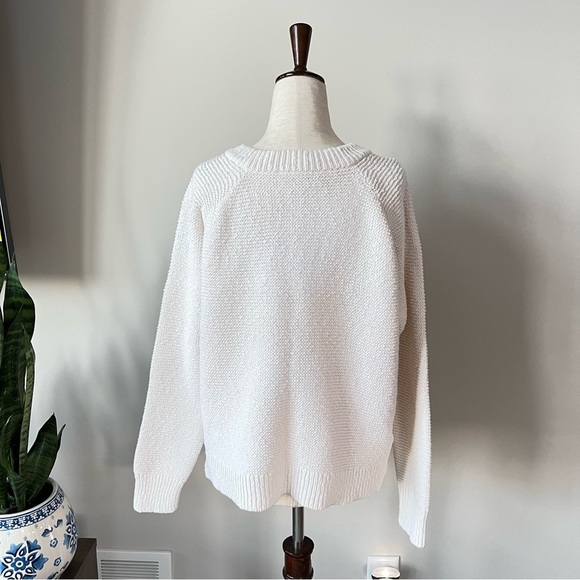 Madewell Arden V-Neck Pullover Chunky Knit Sweater - Almost White - Picture 8 of 10